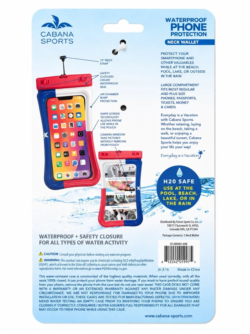 Waterproof Phone Case - Red, White & Blue